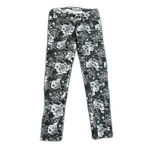 Aeropostale Ultra Skinny Lola Jegging Gray Floral Jean Size 2